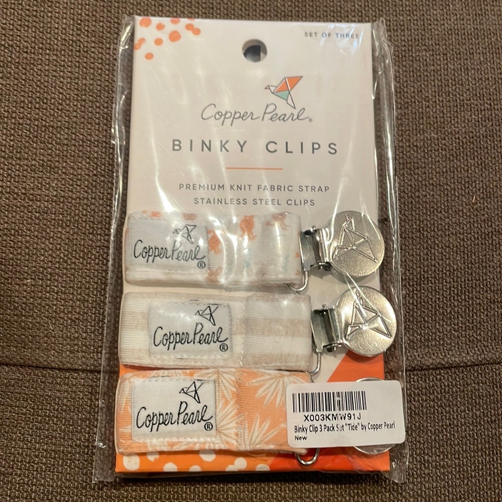 Copper Pearl Binky Clips